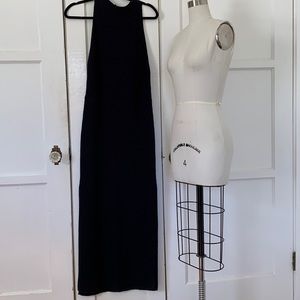 $247 NEW N:PHILANTHROPY Navy Knit Maxi Dress Side Slit Fits Smaller